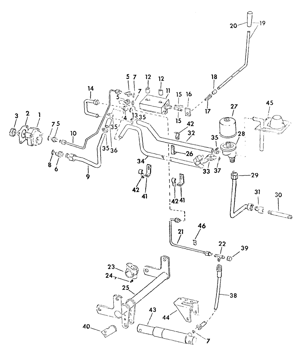 Hydraulic Lift - Cub 154 (S/N 22232 And Above) And Cub 185 Lo-Boy Tractors Diagram and Parts List for CUB185  Cub Cadet Lawn Tractor